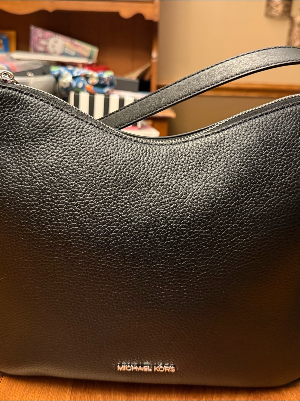 Michael Kors Nayla Medium Pebbled Leather Messenger Bag